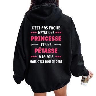 Superurnom Pétasse Mignonne Humour Fille Princesse Pétasse Sweat à capuche oversize pour femme avec imprimé dans le dos - Cadeauxyz