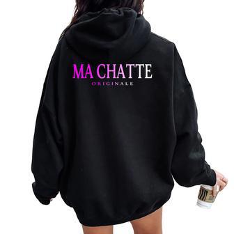Surnom Fille Amour Copain Mignon Ma Chatte Couple Cadeau Sweat à capuche oversize pour femme avec imprimé dans le dos - Cadeauxyz