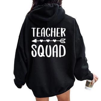 Teacherquad Equipo De Profesores Women Oversized Hoodie Back Print - Regaloses