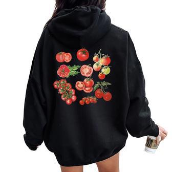Tomateaison Jardinage Légumes Fermier Ferme Hommes S Enfant Sweat à capuche oversize pour femme avec imprimé dans le dos - Cadeauxyz