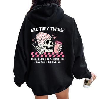 Twin Mom Of Twins Twin Mama Twin Mother Women Oversized Hoodie Back Print - Thegiftio UK