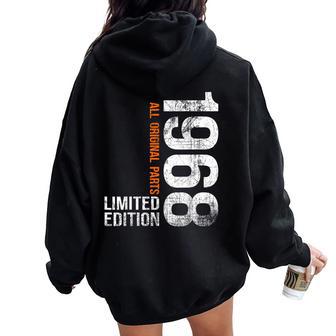 Vintage 1968 58Th Birthday 58 Years Old Women Oversized Hoodie Back Print - Thegiftio UK