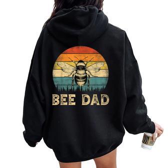 Vintage Bee Dad Bee Lovers Daddy Father's Day Women Oversized Hoodie Back Print - Thegiftio UK