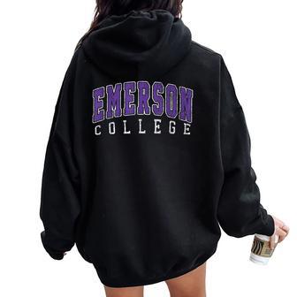 Vintage Emerson Athletic Sports Women Women Oversized Hoodie Back Print - Thegiftio UK