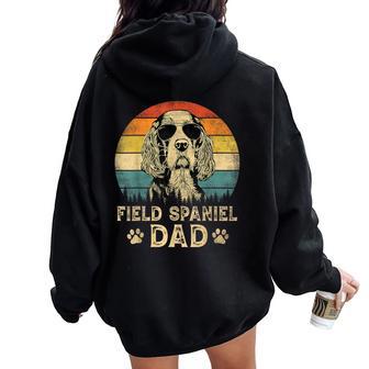 Vintage Field Spaniel Dad Dog Lovers Father's Day For Women Women Oversized Hoodie Back Print | Seseable UK