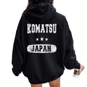 Vintage Komatsu Japón Women Oversized Hoodie Back Print - Regaloses