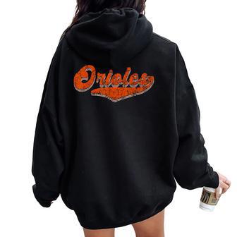 Vintage Oriole Name Retro For Girl Boy Women Oversized Hoodie Back Print - Thegiftio UK