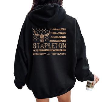 Vintage Stapleton Last Name For Kids Women Oversized Hoodie Back Print | Seseable UK
