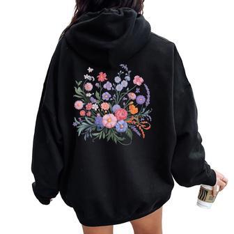 Wildflowers Nature Flowers Floral Women Oversized Hoodie Back Print - Thegiftio UK
