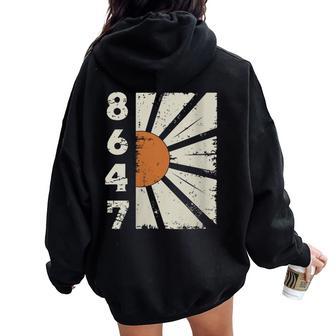 Women's 8647 Subtle Anti Trump Political Floral Boho Retro Vintage Women Oversized Hoodie Back Print - Thegiftio UK