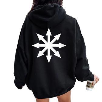 Ymbole Étoile Du Chaos Punk Metal Musique Pentagramme Anarchie Occulte Sweat à capuche oversize pour femme avec imprimé dans le dos - Cadeauxyz