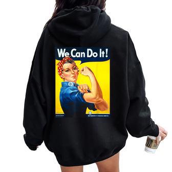 「We Can Do It」ポスター ロージー The Riveter Girl Power」 レディース オーバーサイズ パーカー バックプリント - Kawaiitshirt