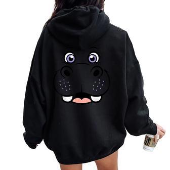 カバ シャツ 大人 子供 男性 女性 カバ 顔 コスチューム レディース オーバーサイズ パーカー バックプリント - Kawaiitshirt