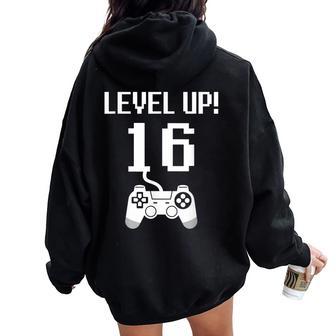 レベルアップ 16歳 誕生日プレゼント 男の子 女の子 レディース オーバーサイズ パーカー バックプリント - Kawaiitshirt