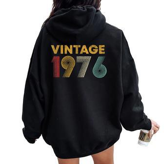 ヴィンテージ 1976 50歳の誕生日プレゼント 男性 女性 50歳 レディース オーバーサイズ パーカー バックプリント - Kawaiitshirt