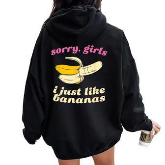 残念な女の子私はバナナが好き ゲイデート レディース オーバーサイズ パーカー バックプリント - Kawaiitshirt