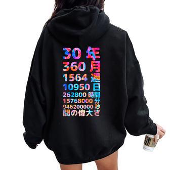 面白い30歳の誕生日の古いメーター 面白い30歳のギフト 女性 男性 面白い電卓 30歳の誕生日のギフト レディース オーバーサイズ パーカー バックプリント - Kawaiitshirt