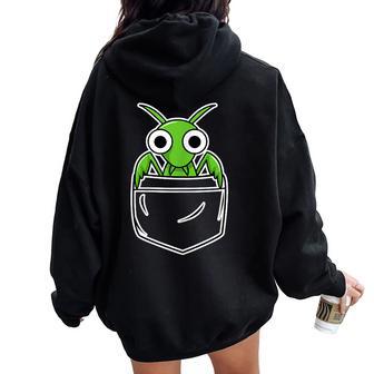 面白いカマキリデザイン 男性 女性 カマキリの恋人 レディース オーバーサイズ パーカー バックプリント - Kawaiitshirt