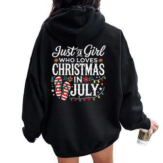 Christmas In July Girls Summer Beach Vacation Women Oversized Hoodie Back Print - Thegiftio UK