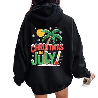 Christmas In July Summer Xmas Beach Vacation Kids Women Oversized Hoodie Back Print - Thegiftio UK