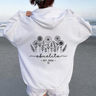 Abuelita 2026 Anuncio De Embarazo Abuela 2026 Women Oversized Hoodie Back Print - Regaloses