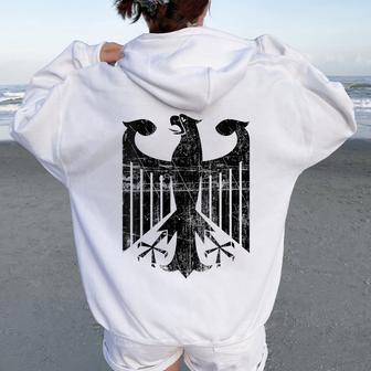 Águila Alemana Escudo De Armas Alemánímbolo De Alemania Cuello Women Oversized Hoodie Back Print - Regaloses