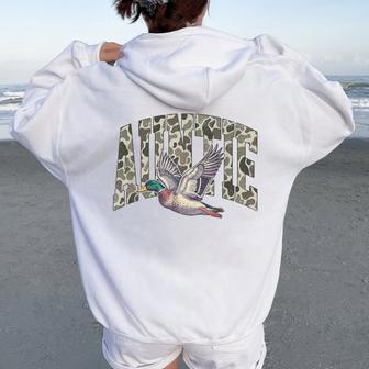 Auntie Camo Duck Hunting Party Mallard Duck Camouflage Women Oversized Hoodie Back Print - Thegiftio UK