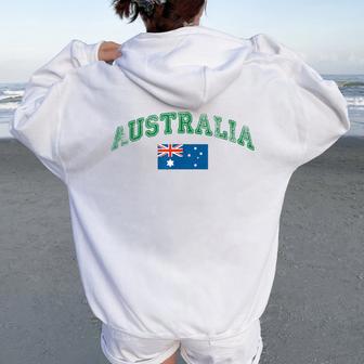 Australia Flag Vintage Kids Women Oversized Hoodie Back Print - Thegiftio UK