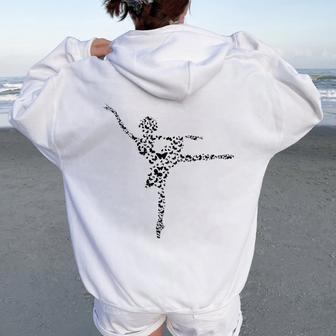 Bailarina De Ballet Chica Divertida Bailarina Amante De La Danza Gráfico In Mangas Women Oversized Hoodie Back Print - Regaloses