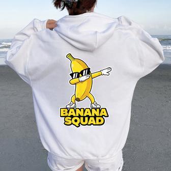 Bananaquad Dabbing Bananaquad Nourriture Et Dab Fruit Pour Garçons Et Enfants Sweat à capuche oversize pour femme avec imprimé dans le dos - Cadeauxyz