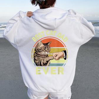Best Cat Dad Ever Tabby Cat Daddy Father Day From Wife Women Oversized Hoodie Back Print | Seseable UK