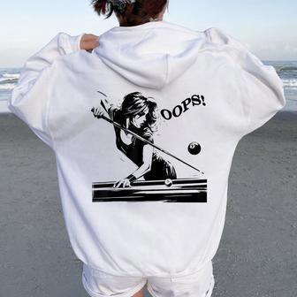 Billar La Bola 8 Fallos Divertidos De Chicas Women Oversized Hoodie Back Print - Regaloses