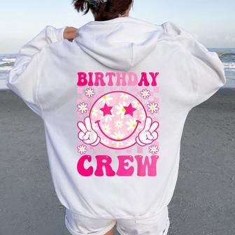 Birthday Crew Matching Family Birthday Party Bday Girl Boy Women Oversized Hoodie Back Print - Thegiftio UK