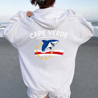 Cape Verde Shark Flag Men Boys & Girls Blue Sharks Women Oversized Hoodie Back Print - Thegiftio UK