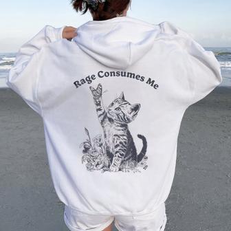 Cat Humor Kitten Miau Cat Kitten Women Oversized Hoodie Back Print - Regaloses