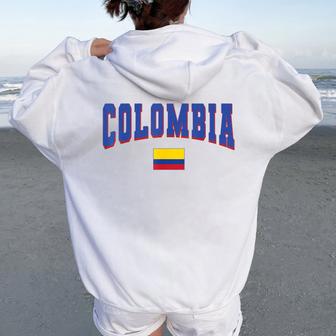 Colombia National Flag Proud Colombian Yellow Women Oversized Hoodie Back Print - Thegiftio UK