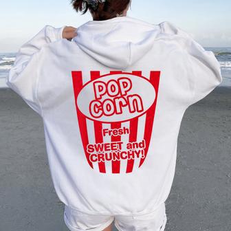 Costume Pop-Corn Deguisement Humour Carnaval Homme Sweat à capuche oversize pour femme avec imprimé dans le dos - Cadeauxyz