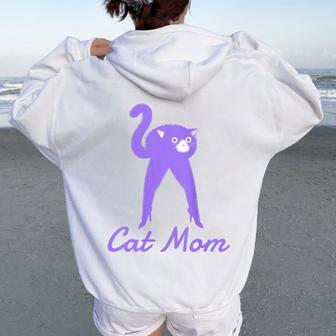 Divertida Camisa De Gato Para Mamá Día De La Madre In Mangas Women Oversized Hoodie Back Print - Regaloses