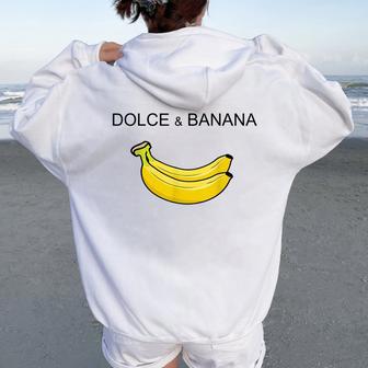 Dolce And Banana Avec Imprimé Graphique Cute Banane Sweat à capuche oversize pour femme avec imprimé dans le dos - Cadeauxyz