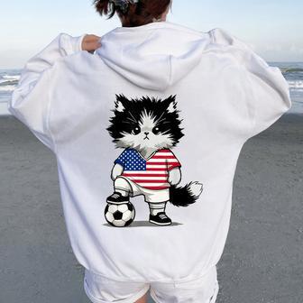 Drapeau Américain Pour Hommes S Enfants États-Unis Amérique Sweat à capuche oversize pour femme avec imprimé dans le dos - Cadeauxyz