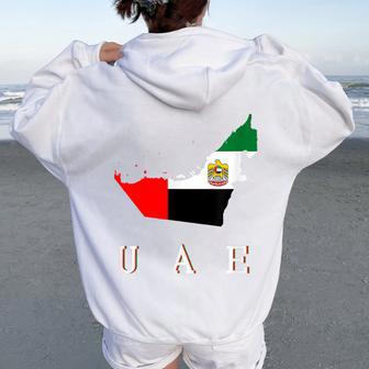 Drapeau Des Émirats Arabes Unis Patriotiques Pour Hommes S Enfants Émirats Arabes Unis Sweat à capuche oversize pour femme avec imprimé dans le dos - Cadeauxyz