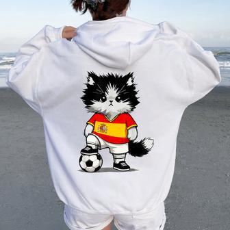 Drapeau Espagnol Pour Hommes S Enfants Sweat à capuche oversize pour femme avec imprimé dans le dos - Cadeauxyz