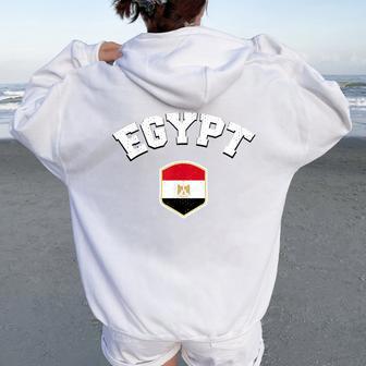 Egypt Flag Proud Egyptian Egypt Red Women Oversized Hoodie Back Print - Thegiftio UK