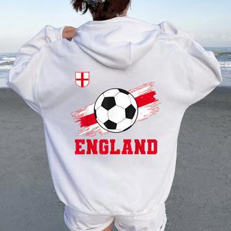 England English Flag Pride Kids Women Oversized Hoodie Back Print - Thegiftio UK