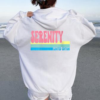 Erenity Nom Personnalisé Mignon Idée Groovy Serenity Sweat à capuche oversize pour femme avec imprimé dans le dos - Cadeauxyz