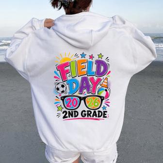 Field Day 2Nd Grade Field Day Fun Day Teacher Student Women Oversized Hoodie Back Print - Thegiftio UK