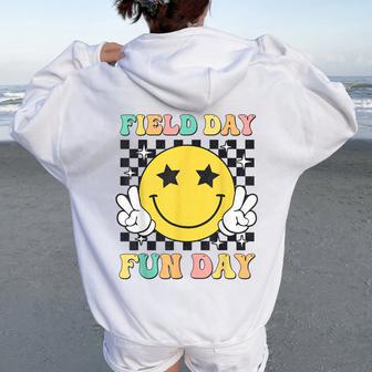 Field Day Fun Day For Teacher Kids Happy Field Day 2026 Women Oversized Hoodie Back Print - Thegiftio UK