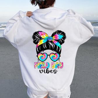 Field Day Vibes Messy Hair Bun Girls Field Day 2026 Women Oversized Hoodie Back Print - Thegiftio UK