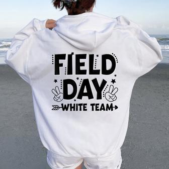 Field Day White Team Groovy Retro Camp Color Kid Women Oversized Hoodie Back Print - Thegiftio UK