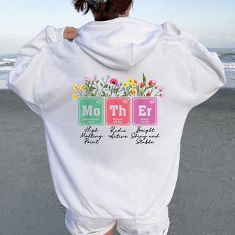 Floral Mother Periodic Table Mother's Day Science Mama Mom Women Oversized Hoodie Back Print - Thegiftio